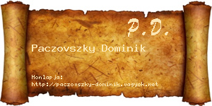 Paczovszky Dominik névjegykártya