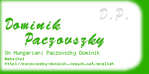 dominik paczovszky business card